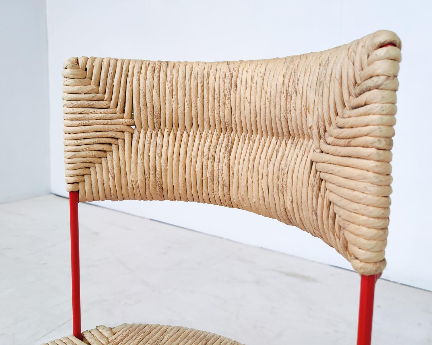 Fin du 20e siècle Ensemble de 4 chaises modernes du milieu du siècle dernier de Laura de Lorenzo & Stefano Stefani en vente