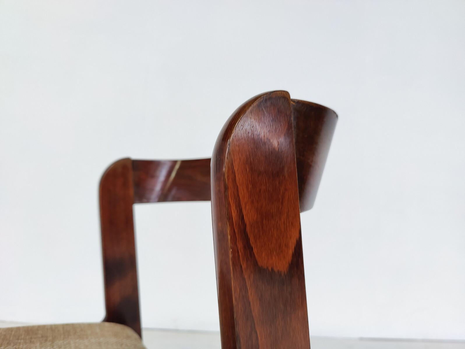 Bois Ensemble de 4 chaises de Mario Sabot, Italie, 1970 en vente