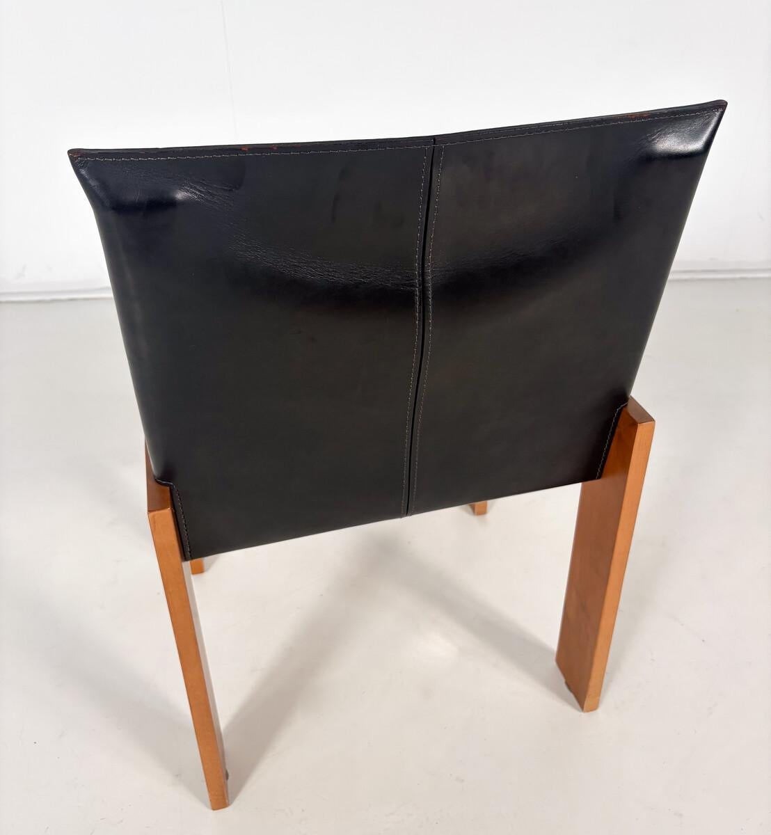 Ensemble de 4 chaises modernes du milieu du siècle dans le style de Scarpa, 1970 en vente 3