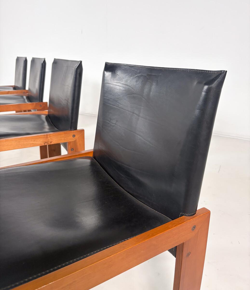 Mid-Century Modern Ensemble de 4 chaises modernes du milieu du siècle dans le style de Scarpa, 1970 en vente