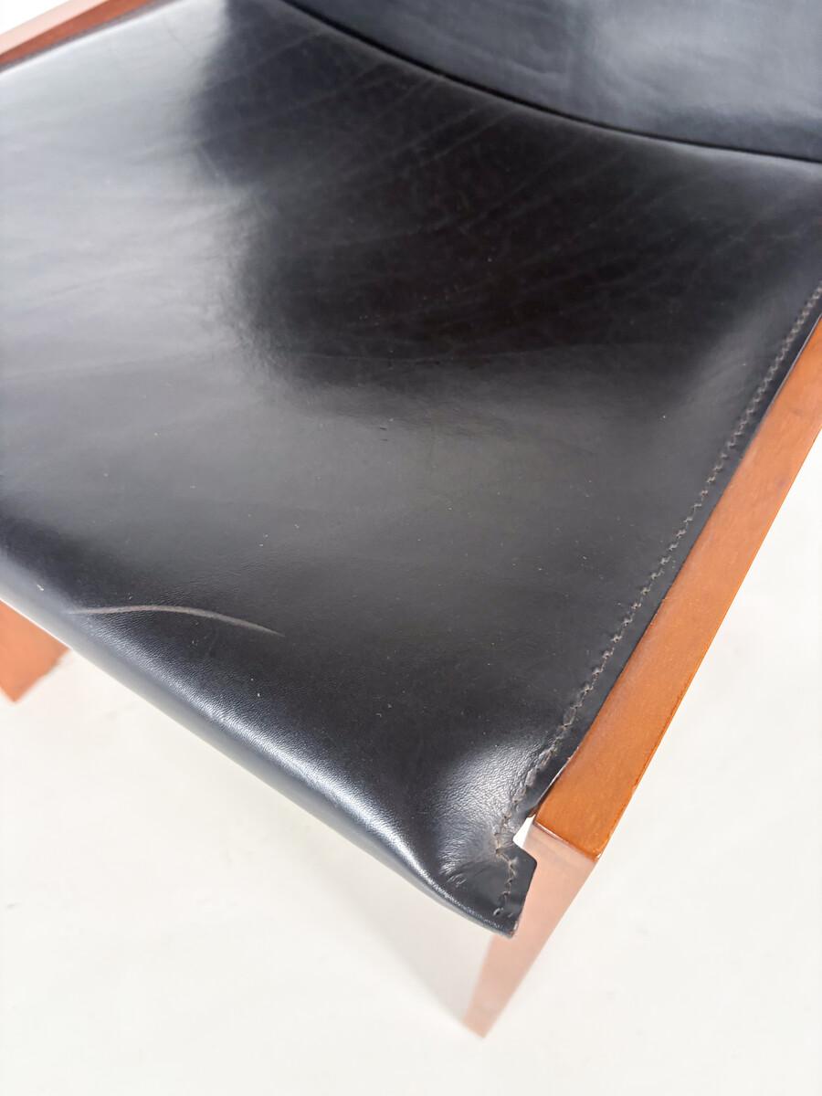 Ensemble de 4 chaises modernes du milieu du siècle dans le style de Scarpa, 1970 en vente 1