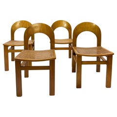 Vintage Mid-Century Modern Set of 4 Chairs Model " Arcadia" by Adalberto Caraceni, 1960s