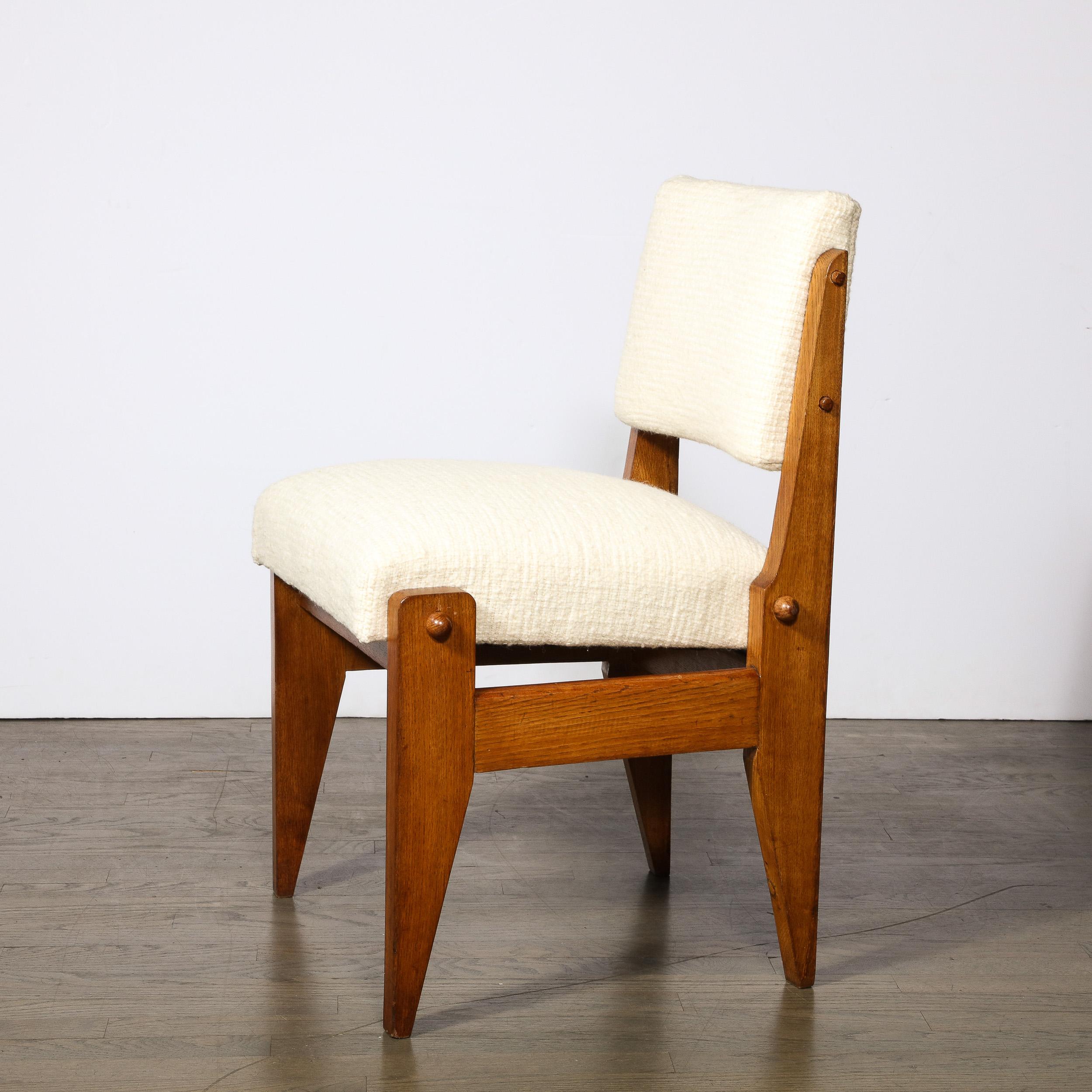 Mid-20th Century Mid-Century Modern Set of 4 Chairs Robert Guillerme & Jacques Chambron For Sale