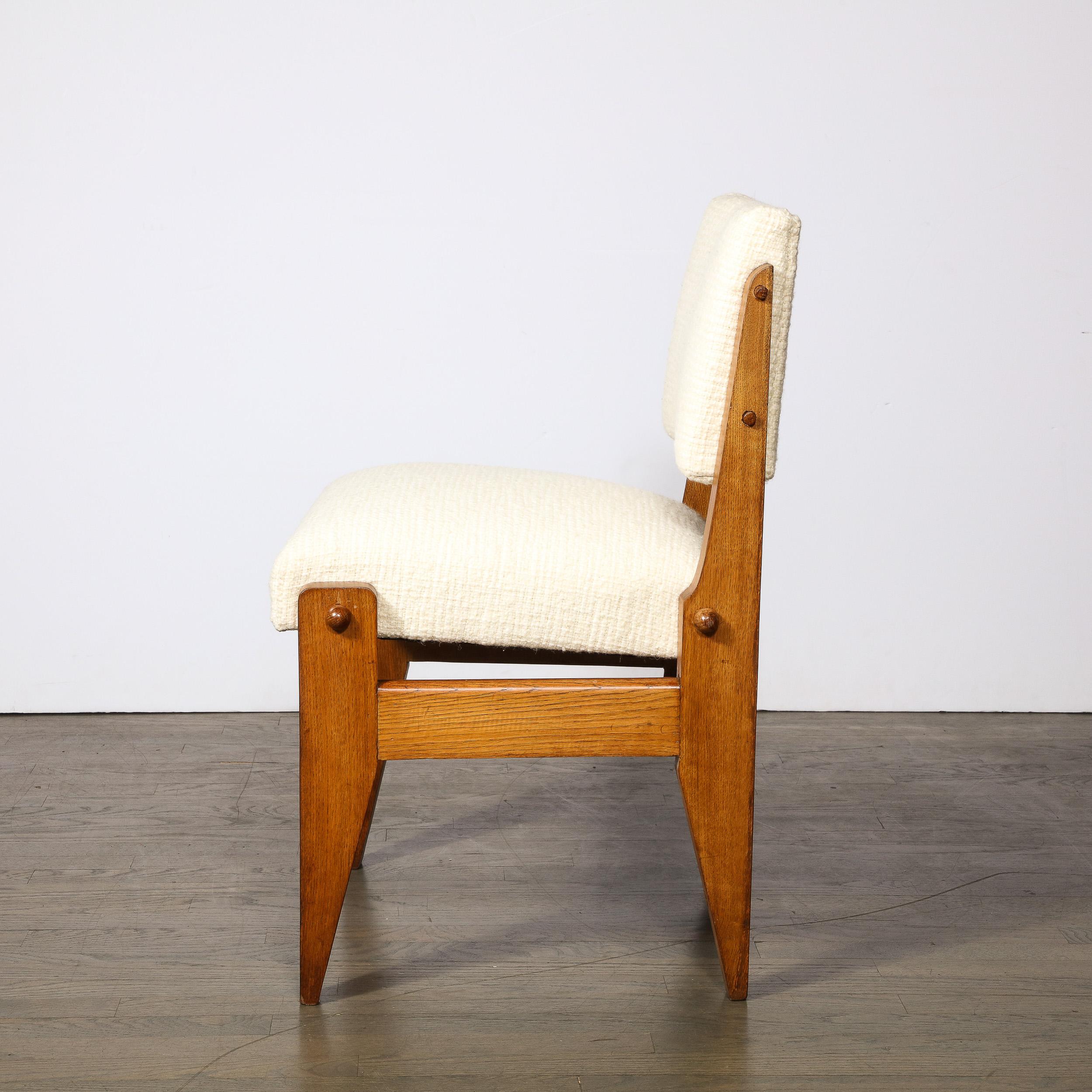 Tissu Ensemble de 4 chaises modernes du milieu du siècle de Robert Guillerme et Jacques Chambron en vente