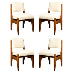 Mid-Century Modern Set of 4 Chairs Robert Guillerme & Jacques Chambron