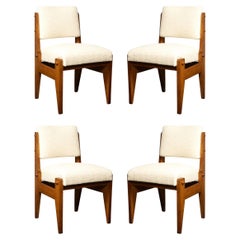 Vintage Mid-Century Modern Set of 4 Chairs Robert Guillerme & Jacques Chambron