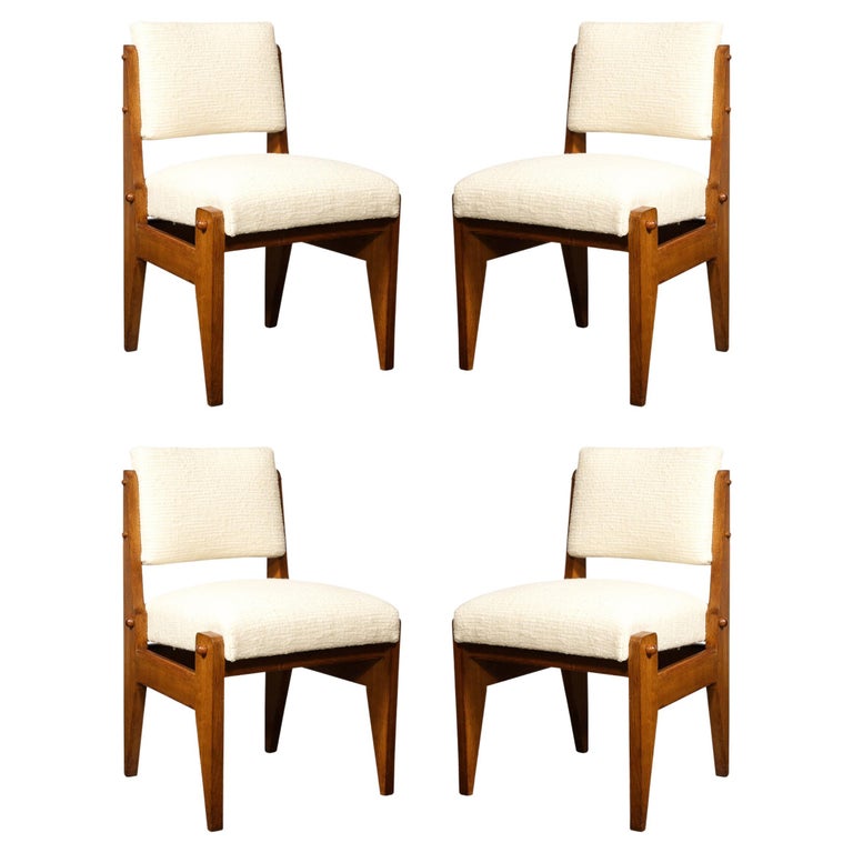 MidCentury Modern Set of 4 Chairs Robert Guillerme and Jacques