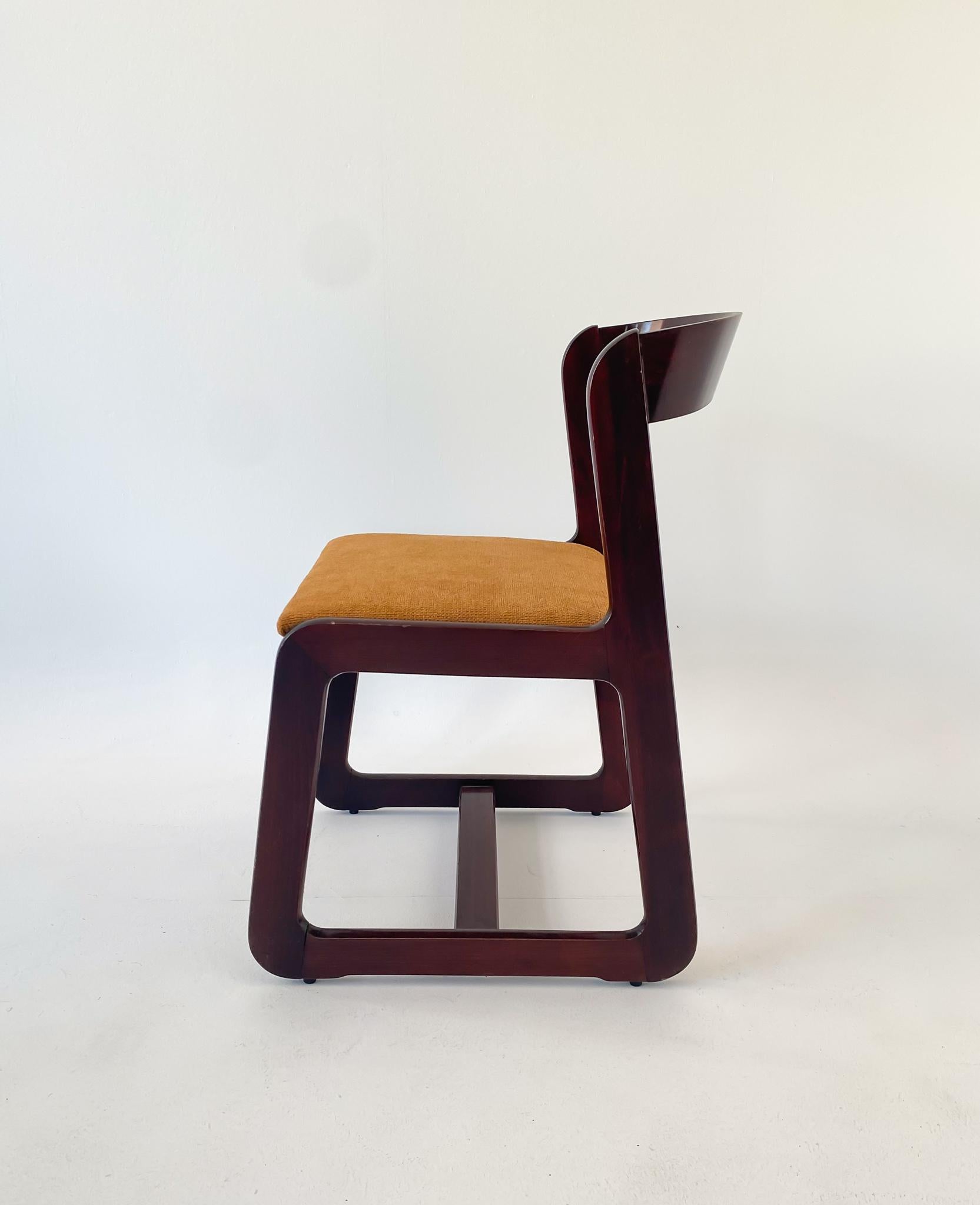 Mid-Century Modern Set of 4 Dining Chairs by Willy Rizzo for Mario Sabot 1970s 6