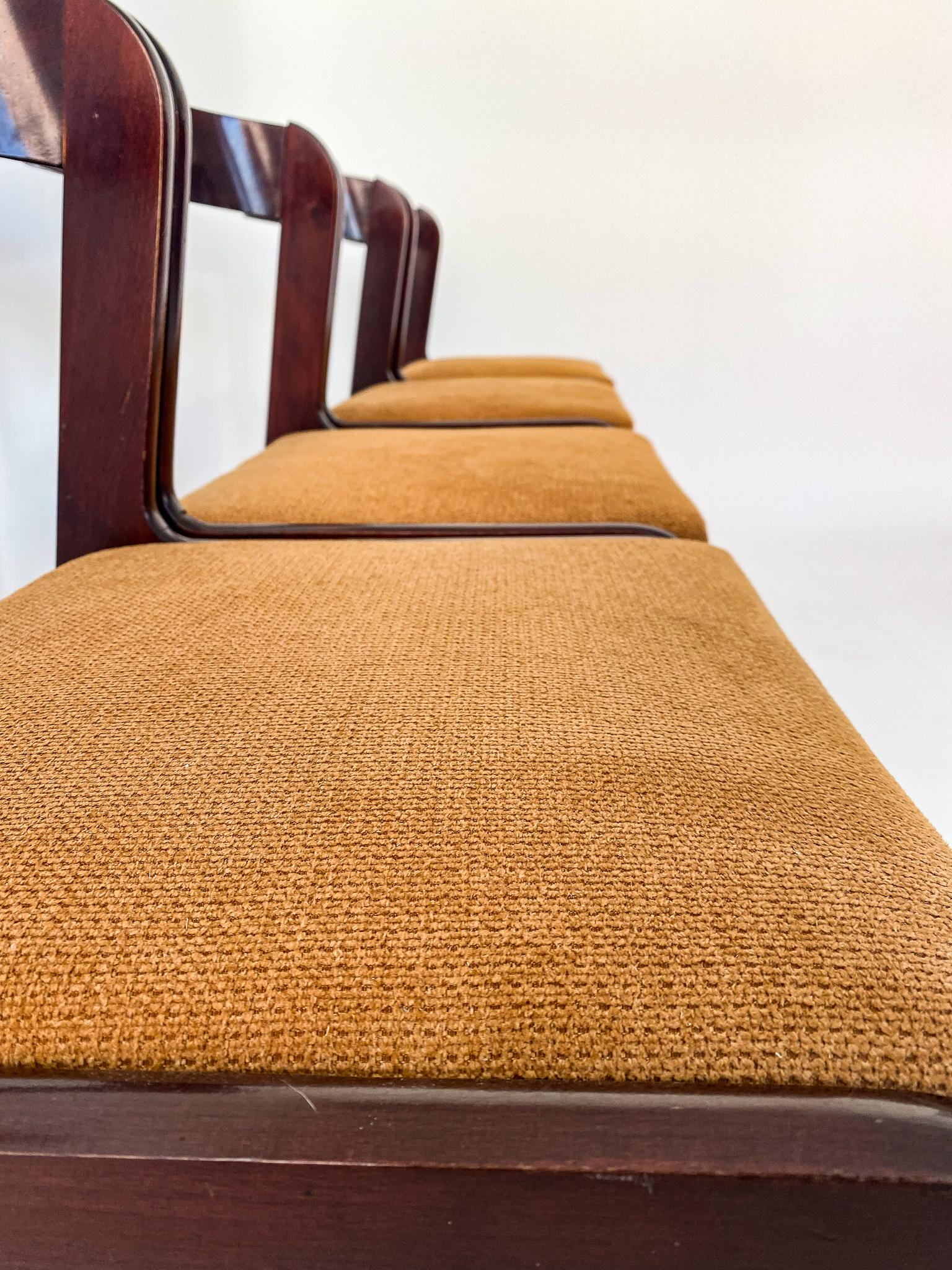 Mid-Century Modern Set of 4 Dining Chairs by Willy Rizzo for Mario Sabot 1970s 2