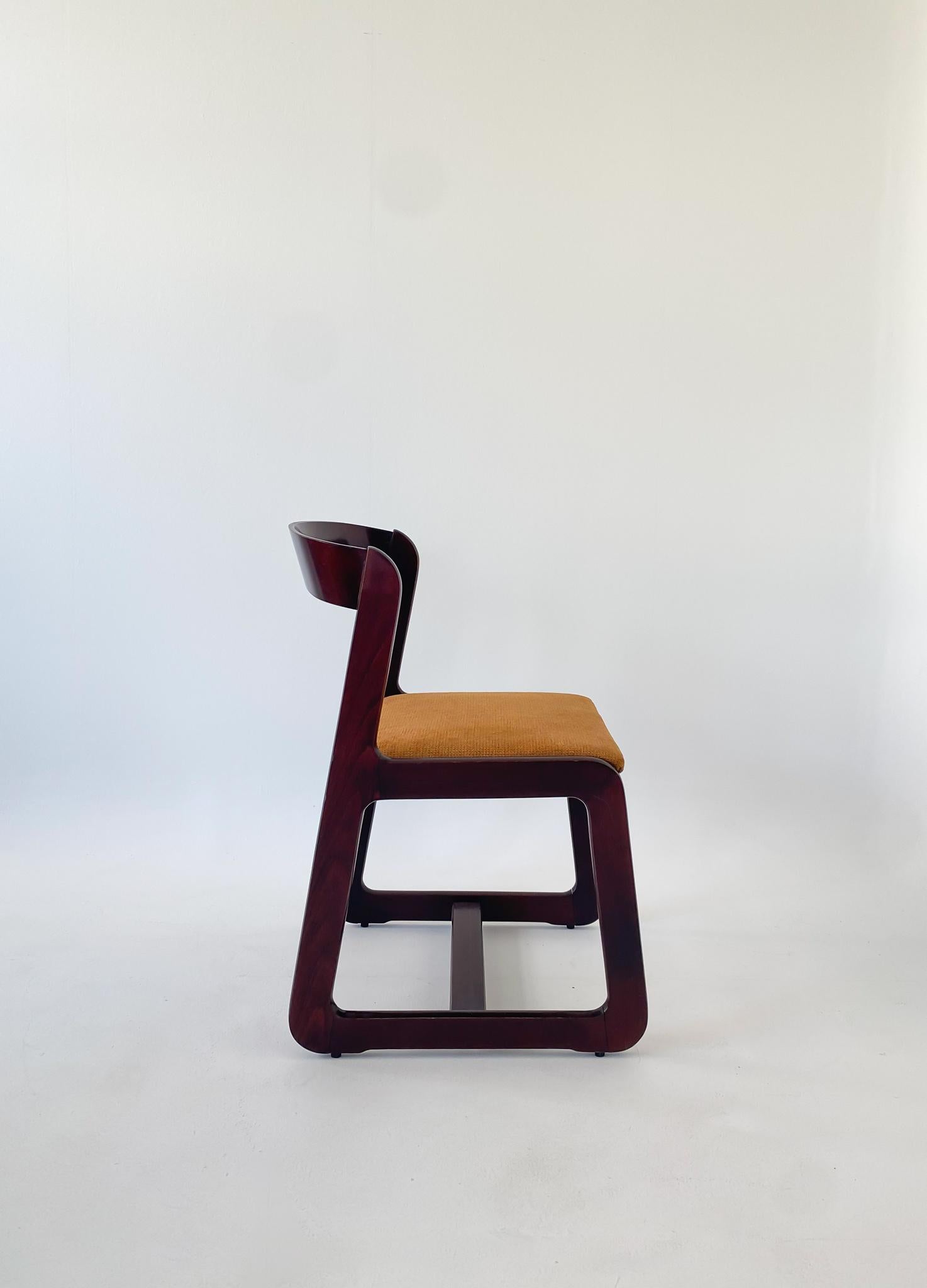 Mid-Century Modern Set of 4 Dining Chairs by Willy Rizzo for Mario Sabot 1970s 3