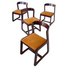 Mid-Century Modern Set of 4 Dining Chairs by Willy Rizzo for Mario Sabot 1970s