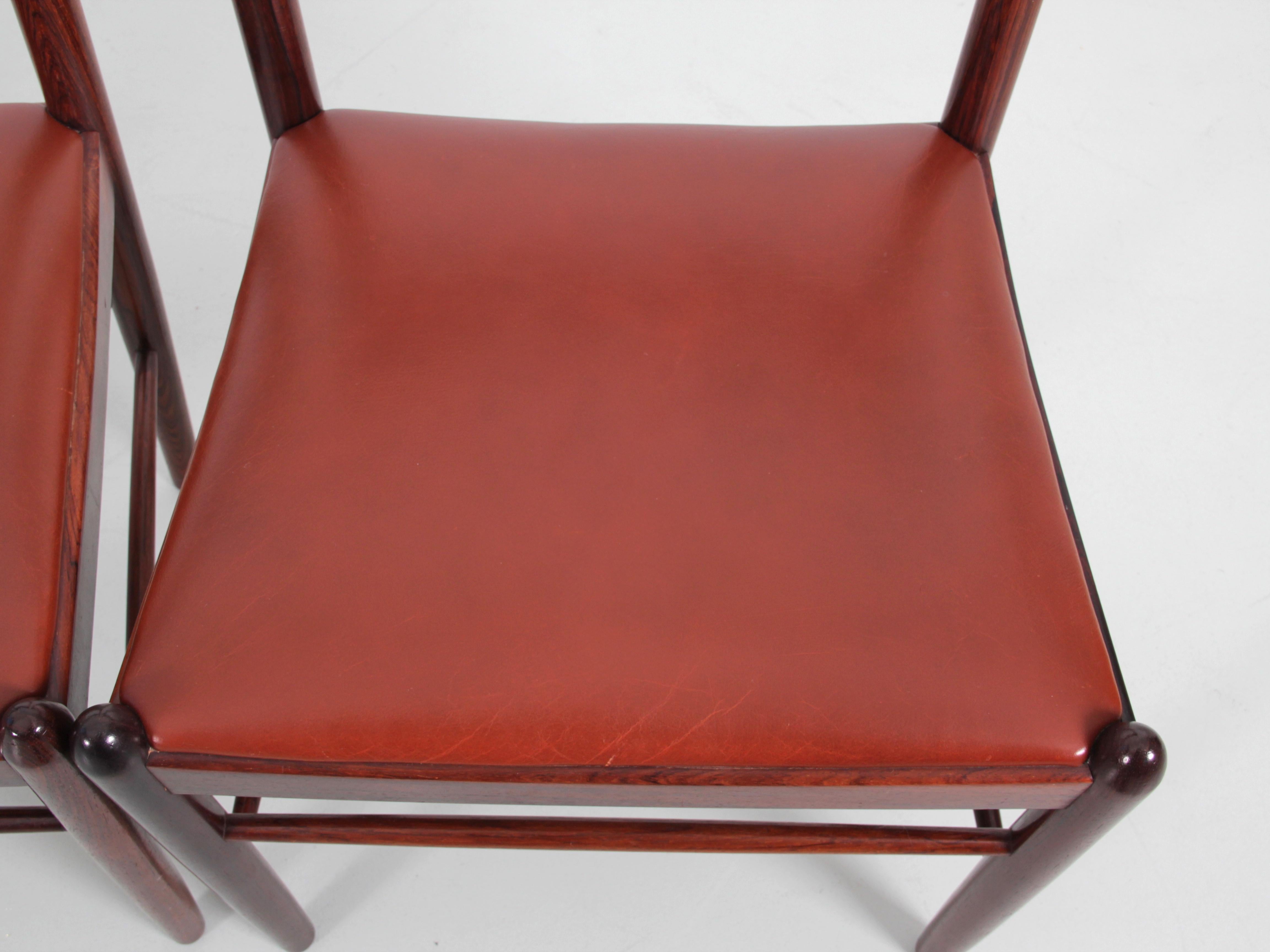Mid-Century Modern Set of 4 Dining Chairs in Rosewood by H. Vestervig Erik For Sale 5