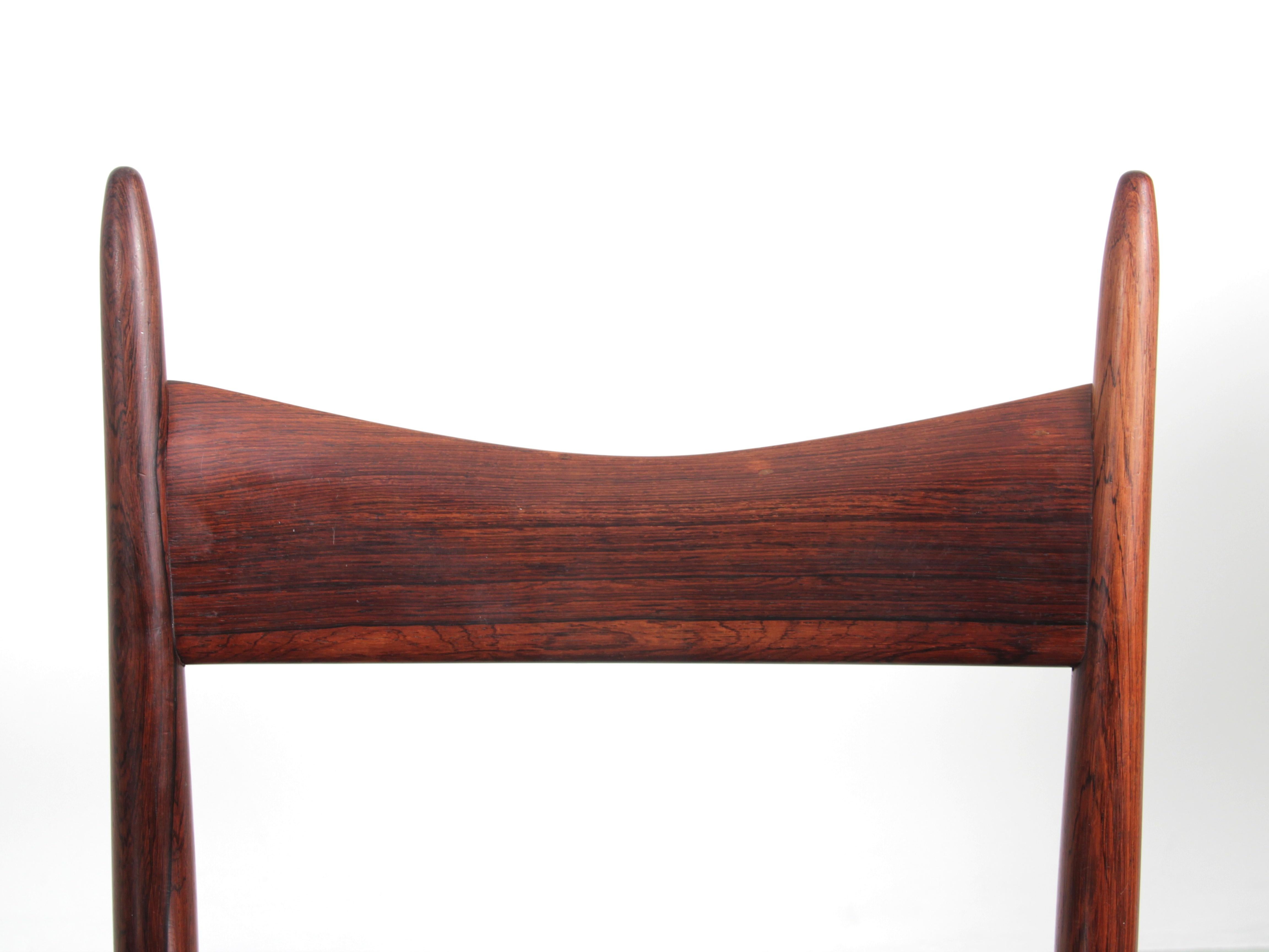 Mid-Century Modern Set of 4 Dining Chairs in Rosewood by H. Vestervig Erik For Sale 9