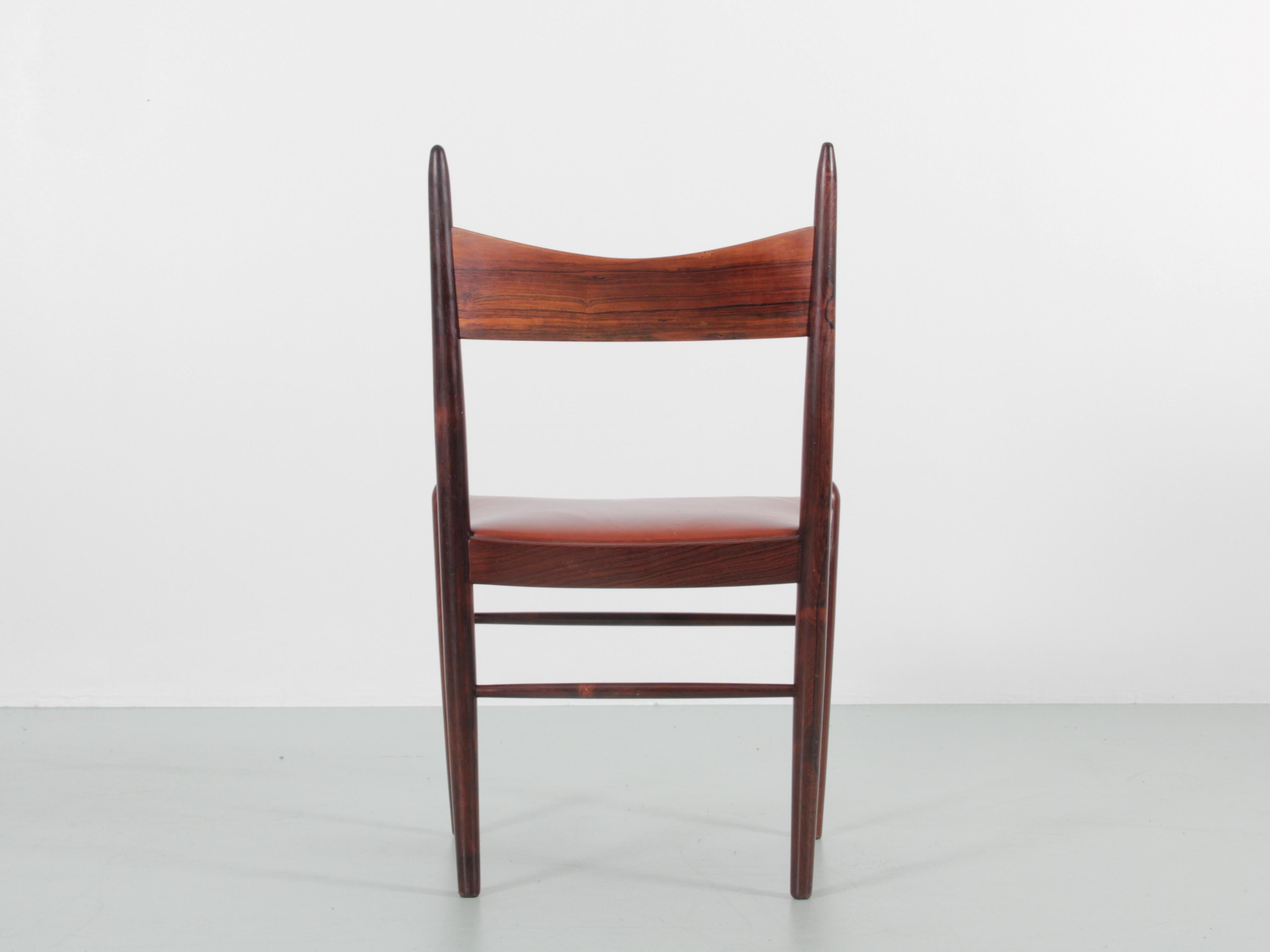 Mid-20th Century Mid-Century Modern Set of 4 Dining Chairs in Rosewood by H. Vestervig Erik For Sale