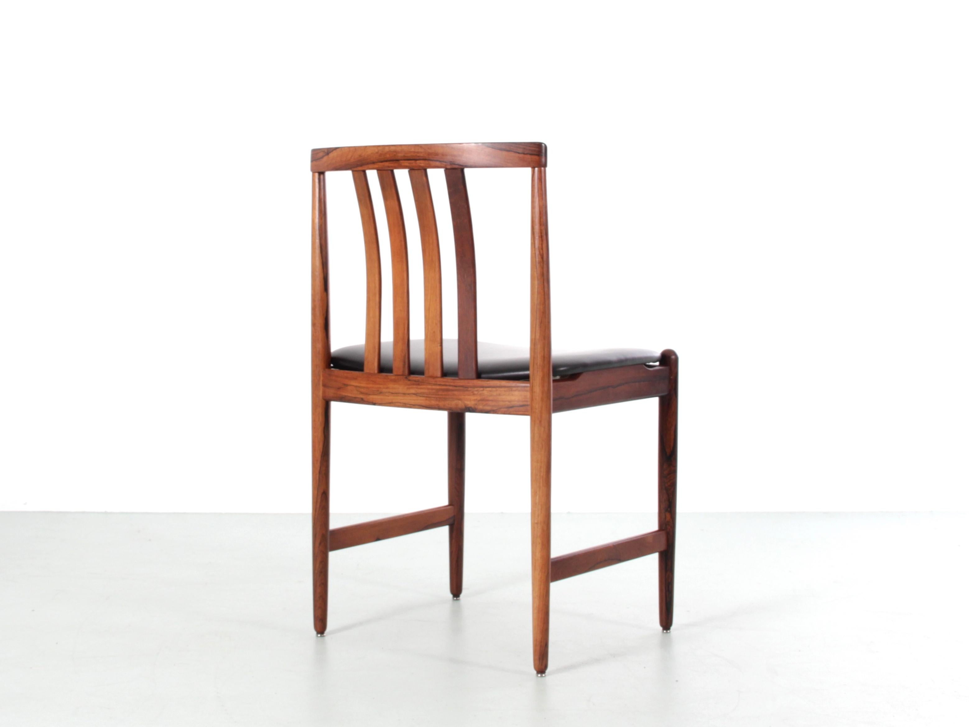 Mid-20th Century Mid-Century Modern Set of 4 Dining Chairs in Rosewood by Westnofa For Sale