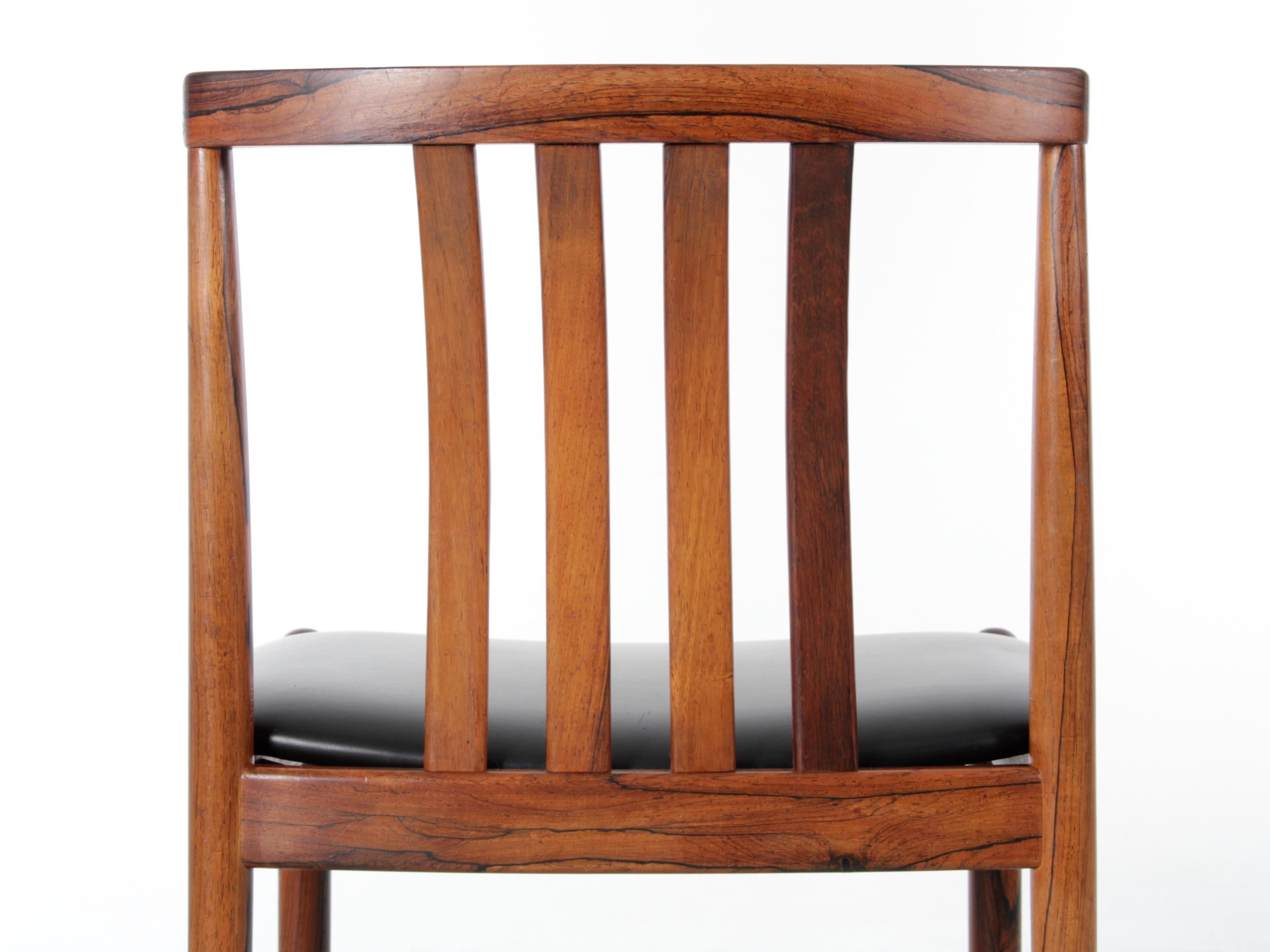 Juego de 4 sillas de comedor modernas de mediados de siglo en palisandro by Westnofa en venta 2