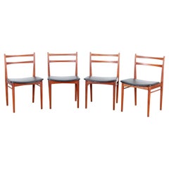 Mid-Century Modern Set of 4 Dining Chairs in Teak by Harry Rosengren Hansen