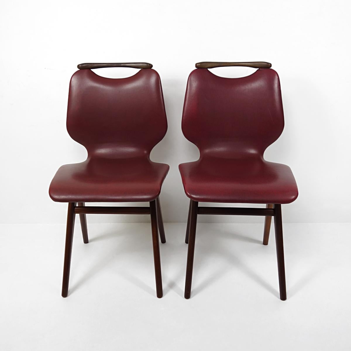 Mid-20th Century Mid-Century Modern Set of 4 Dutch Design Dining Chairs by Louis van Teeffelen