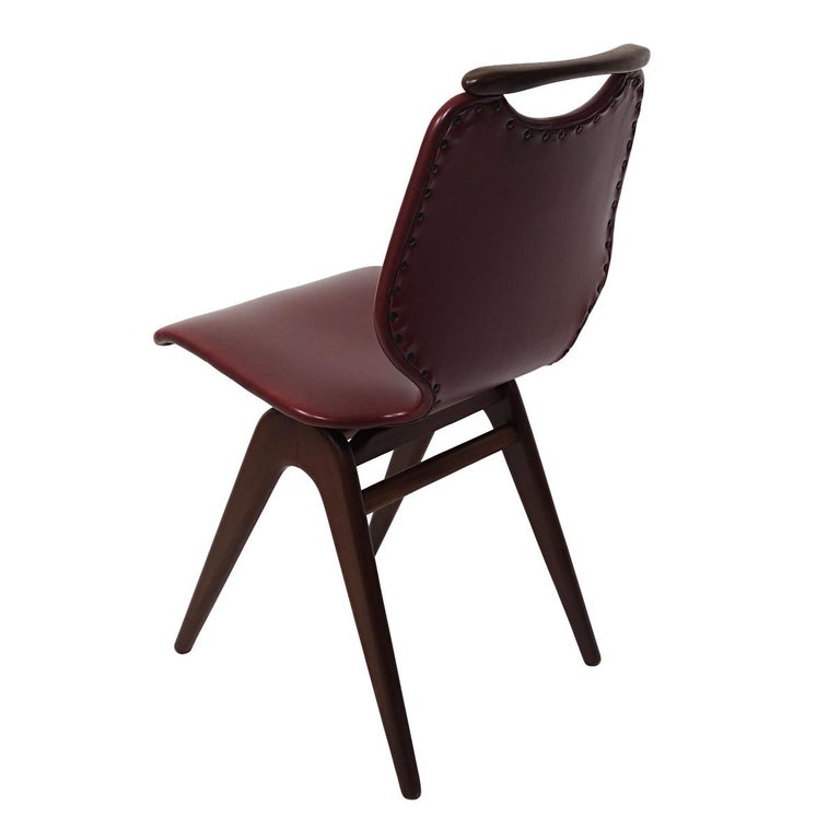 Mid-Century Modern Set of 4 Dutch Design Dining Chairs by Louis van Teeffelen For Sale 2