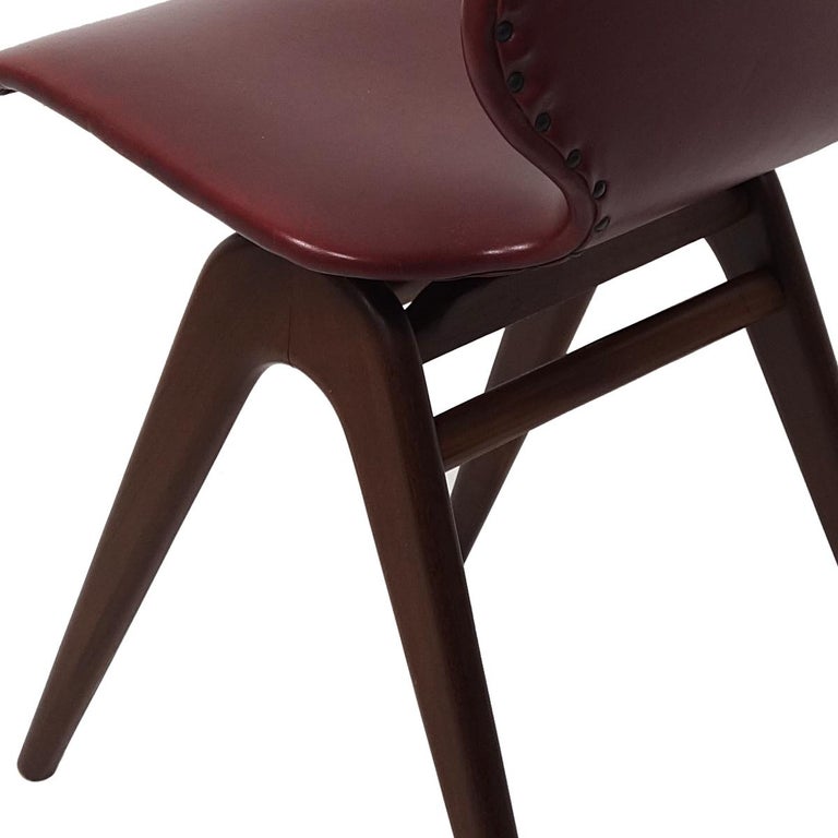 Mid-Century Modern Set of 4 Dutch Design Dining Chairs by Louis van Teeffelen For Sale 4