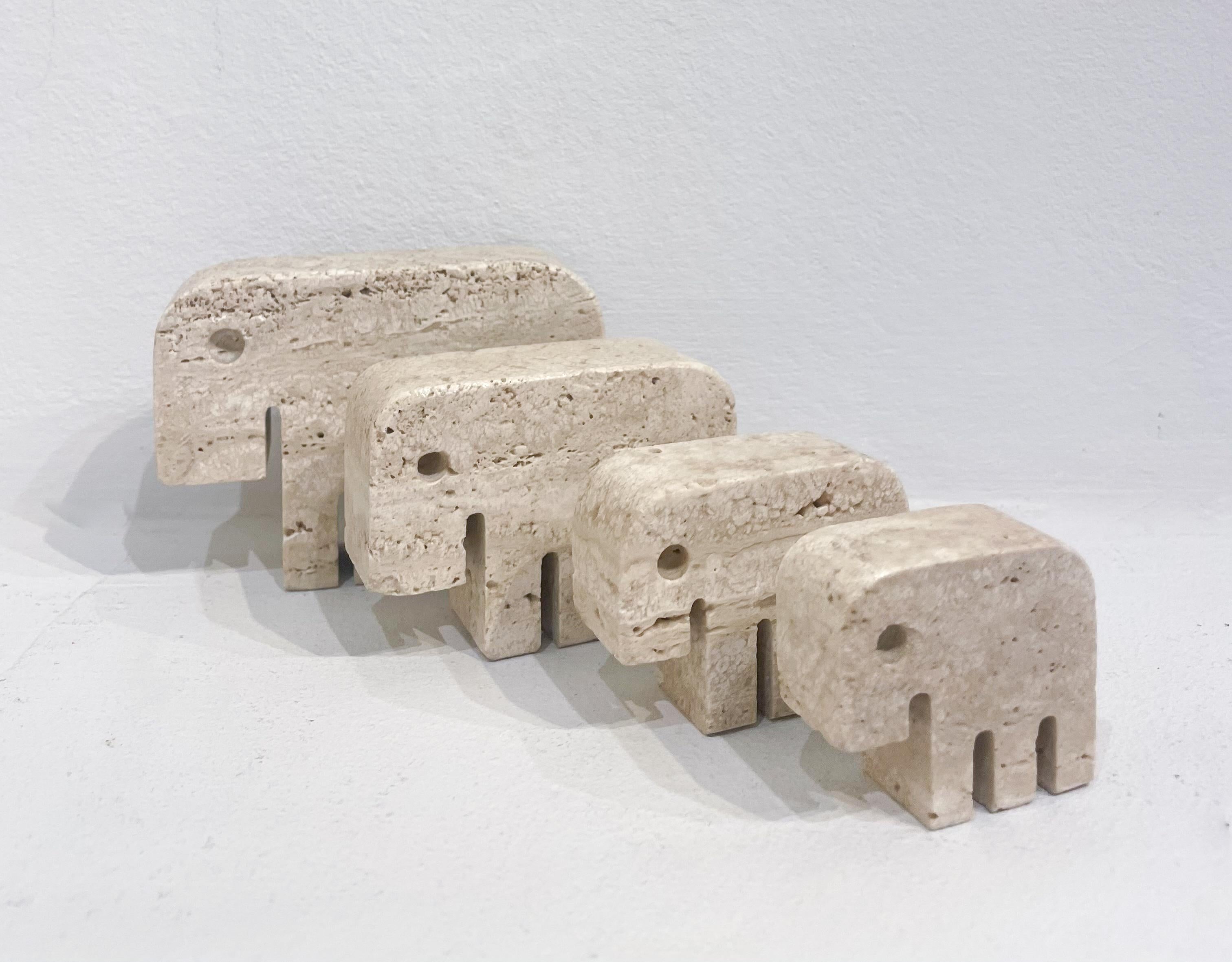 Set of 4 elephants by Fratelli Mannelli, Italy, 1970s.