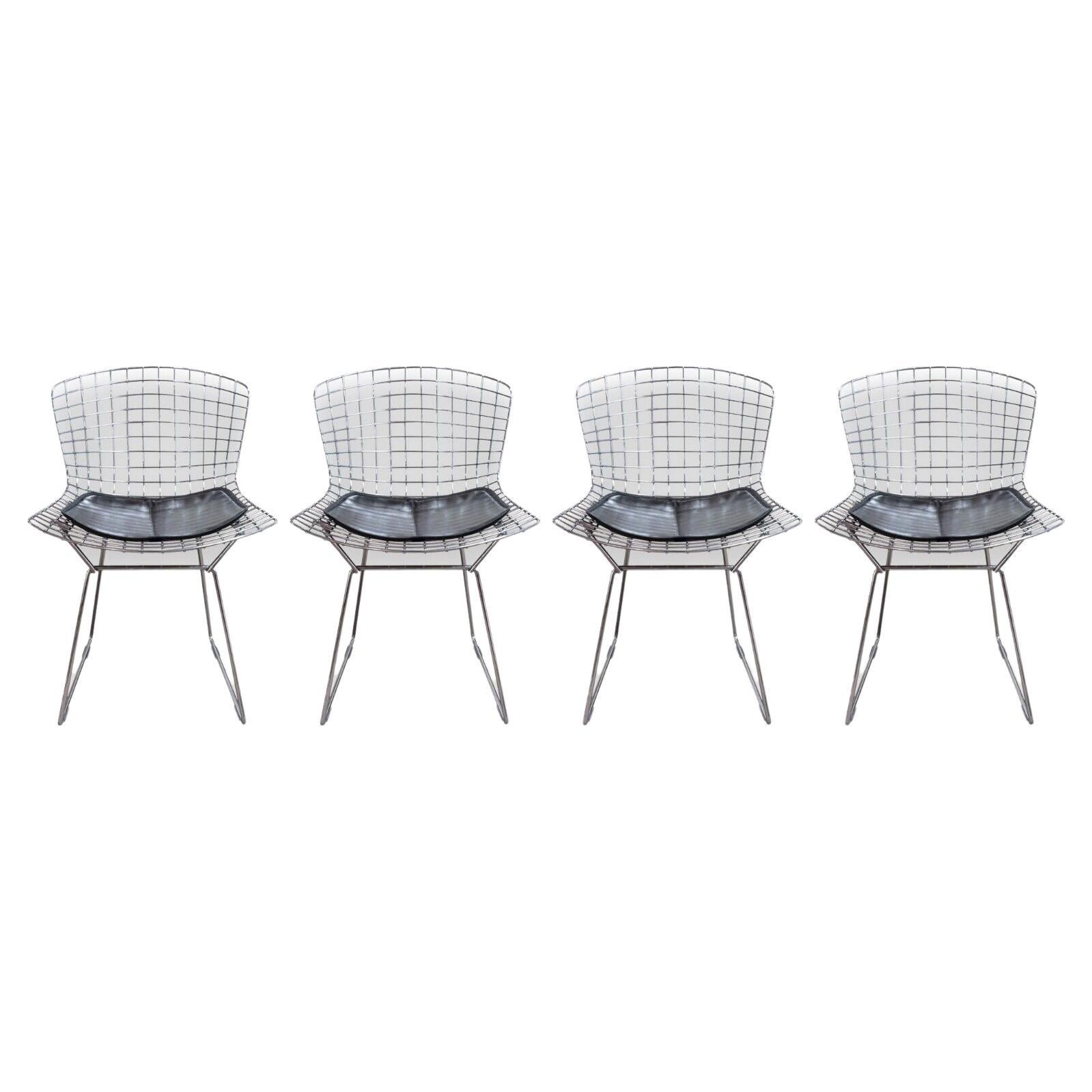 Mid Century Modern Set of 4 Harry Bertoia for Knoll Dining Side Chairs