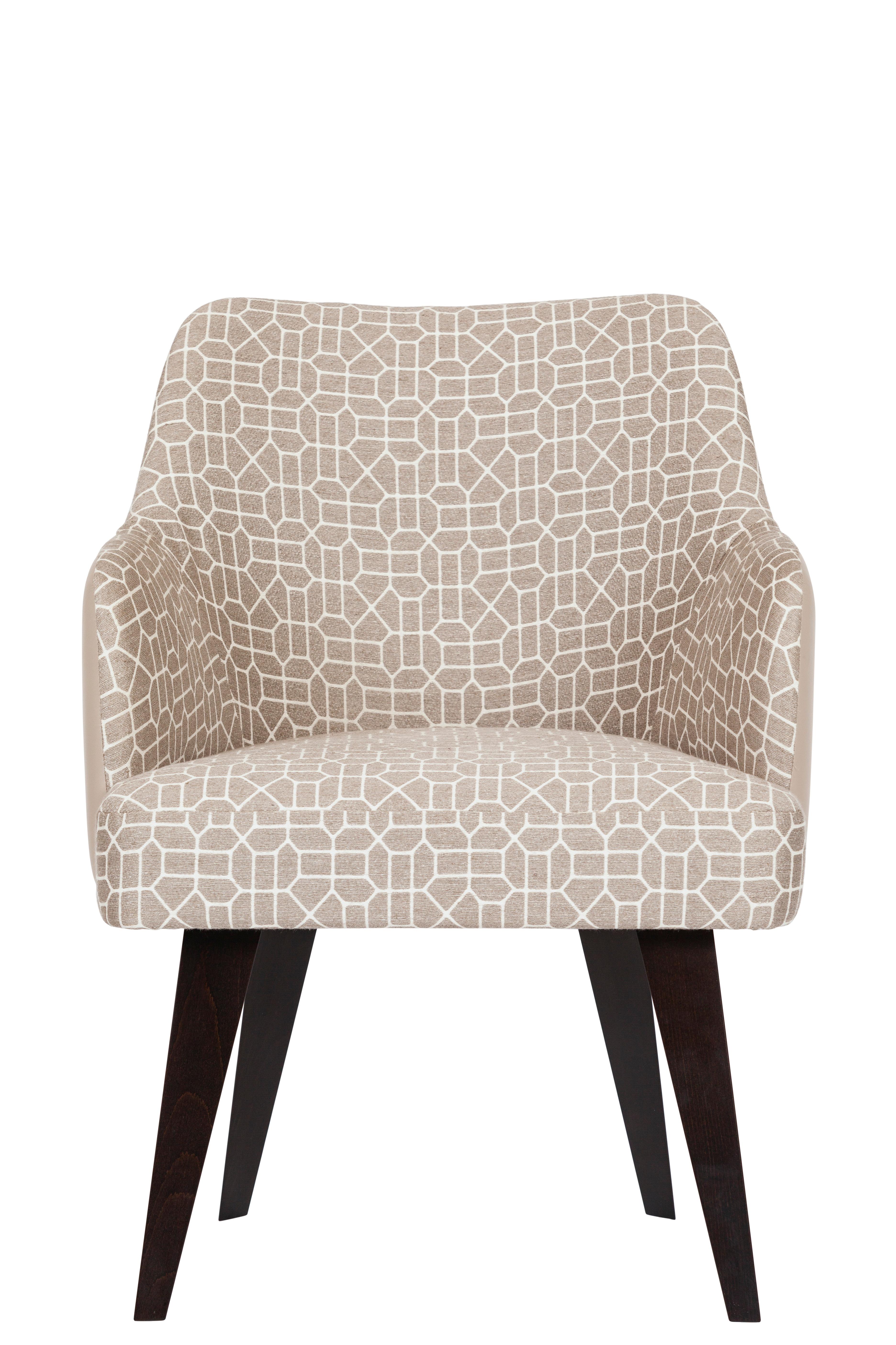 Mid-Century Modern Set of 4 Margot Dining Chairs, Cream Leather, Greenapple For Sale 1