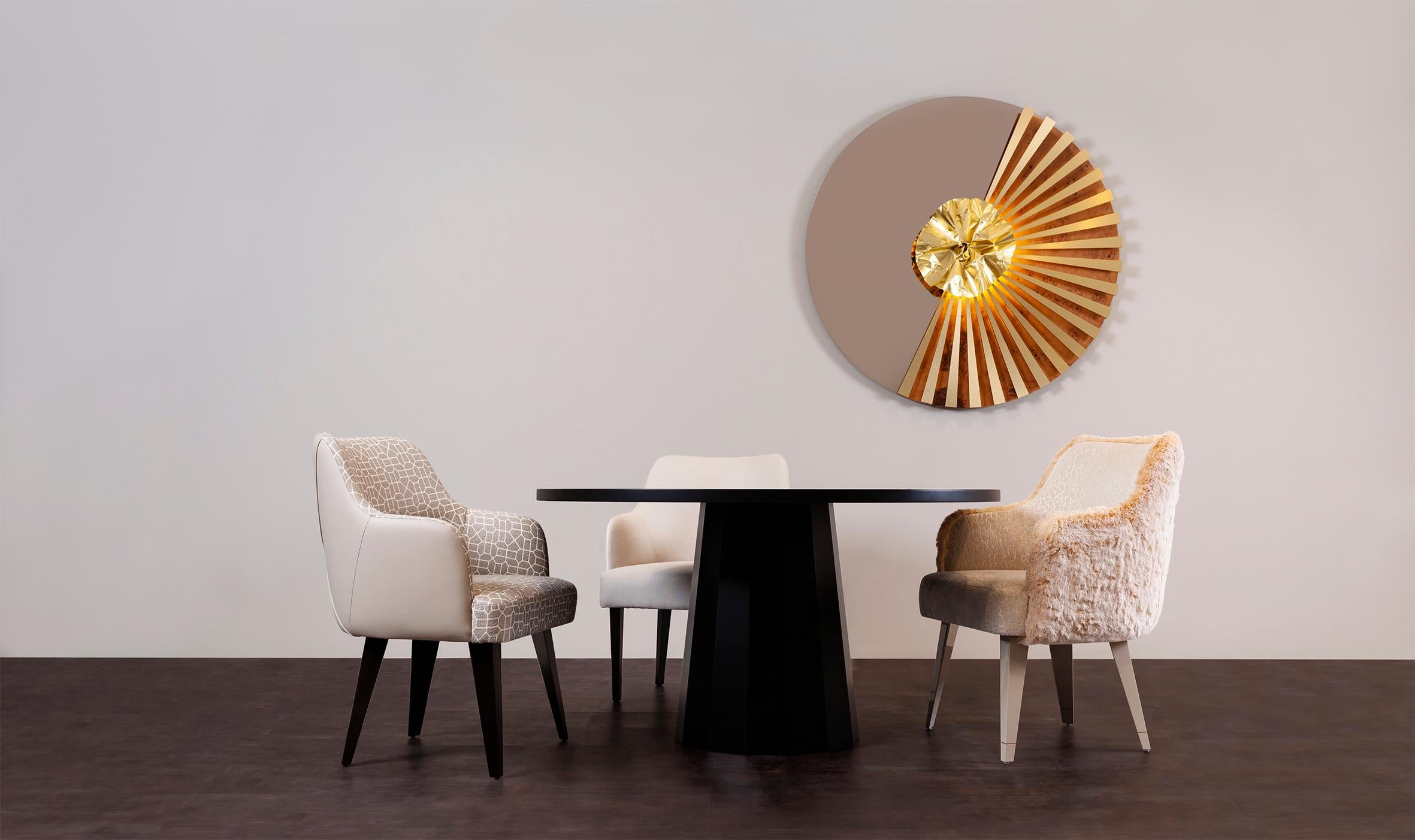 Cuir Ensemble de 4 chaises de salle à manger Margot, en cuir blanc, Greenapple, modernité du milieu du siècle en vente