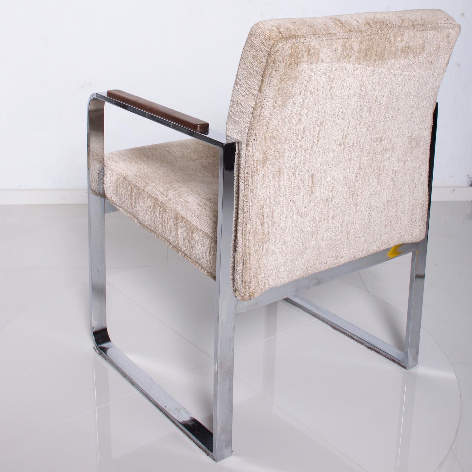 Fabric Mid-Century Modern Set of 4 Jack Cartwright Chrome Dining Chairs