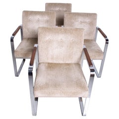 Ensemble de 4 chaises à manger chromées Jack Cartwright:: style moderne du milieu du siècle dernier