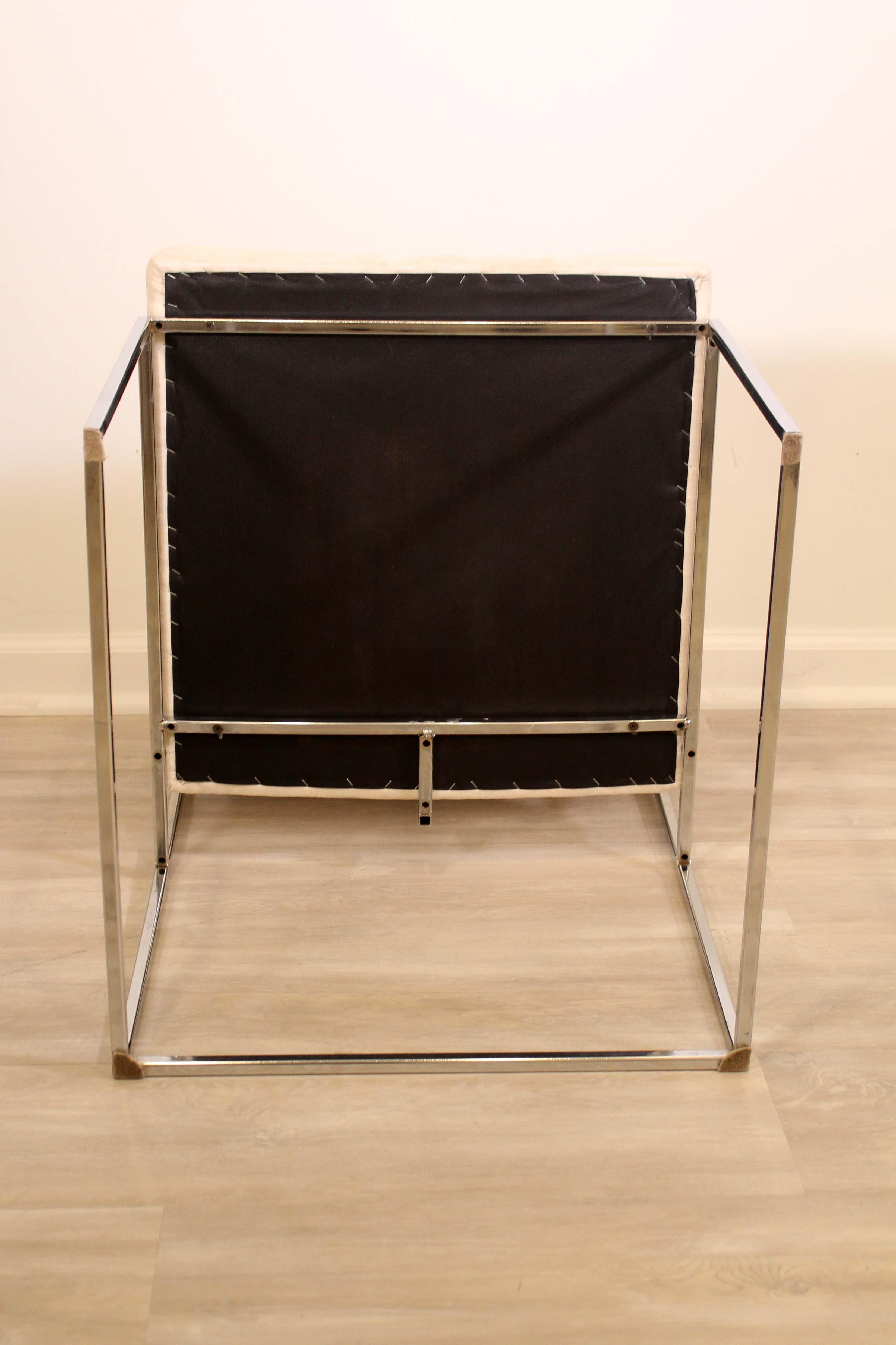 Mid-Century Modern Set of 4 Milo Baughman Chrome Side Dining Chairs 4
