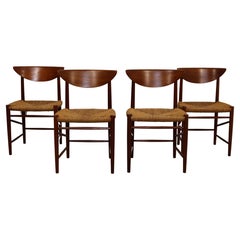 Vintage Mid-Century Modern Set of 4 Model 316 Chairs Peter Hvidt & Orla Molgaard 1960s