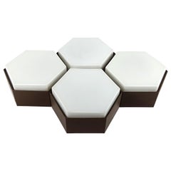 Mid-Century Modern Set of 4 Sconces or Flush Mounts "Hexagon" by RAAK Amsterdam