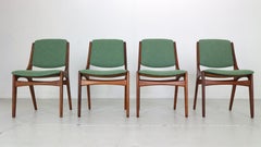 Mid-Century Modern Set of 4 Solid Teak Dining Chairs by Mahjongg, 1960's