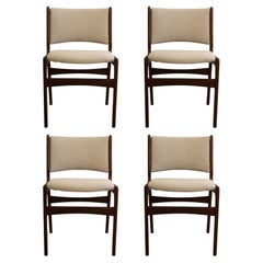 Mid-Century Modern Set of 4 Teak Danish Side Dining Chairs