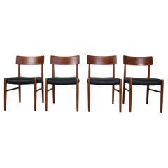 Mid-Century Modern Set of 4 Teak Dinning Room Chairs, 1960 Denmark