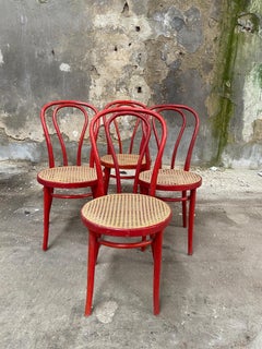 Mid-Century Modern Set of 4 Thonet Bent Chairs made by ZPM Radomsko
