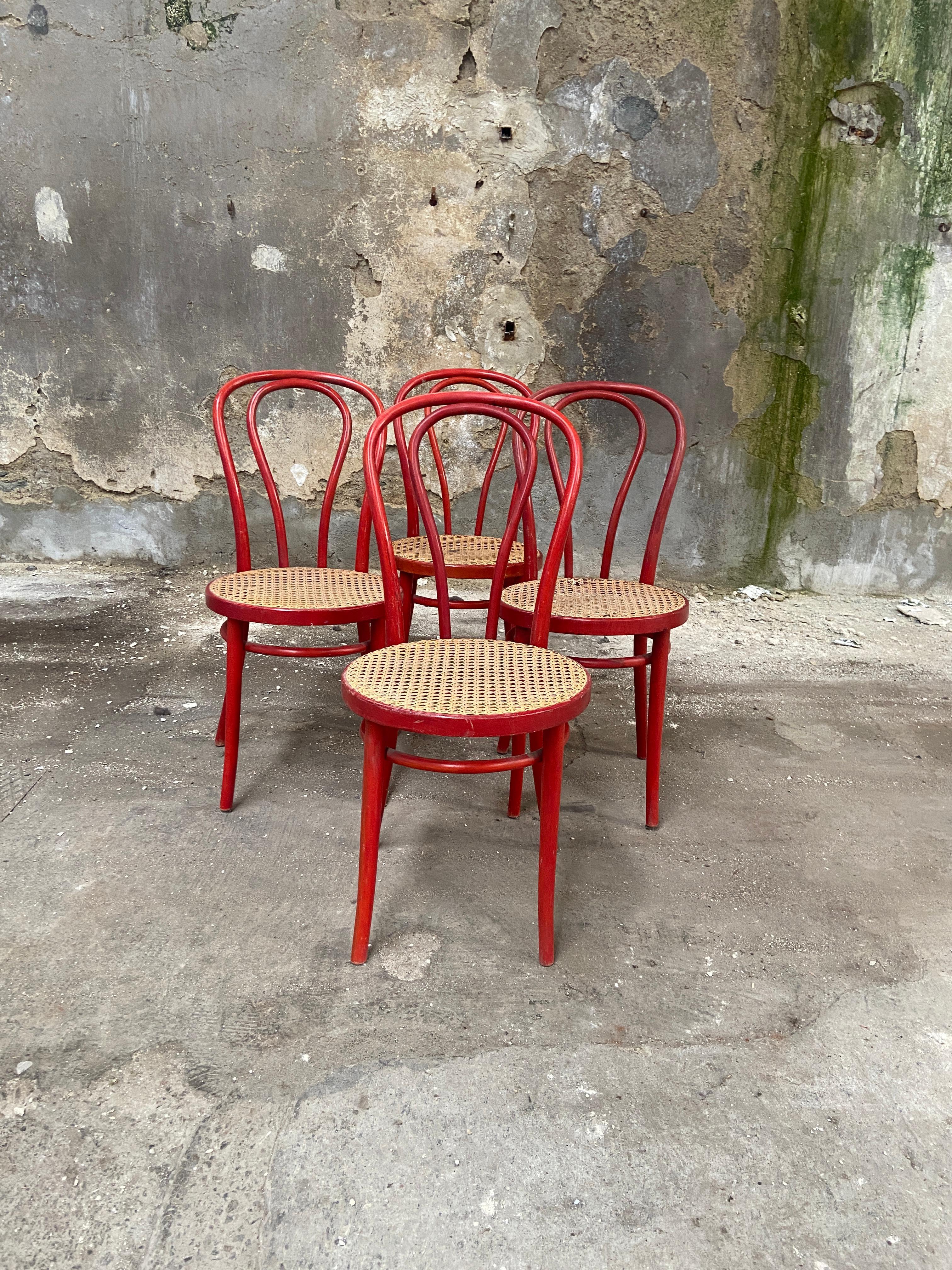 red bentwood chairs