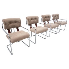 Mid-Century Modern Set of 4 Tucroma Chairs by Guido Faleschini, Leather, 1970s