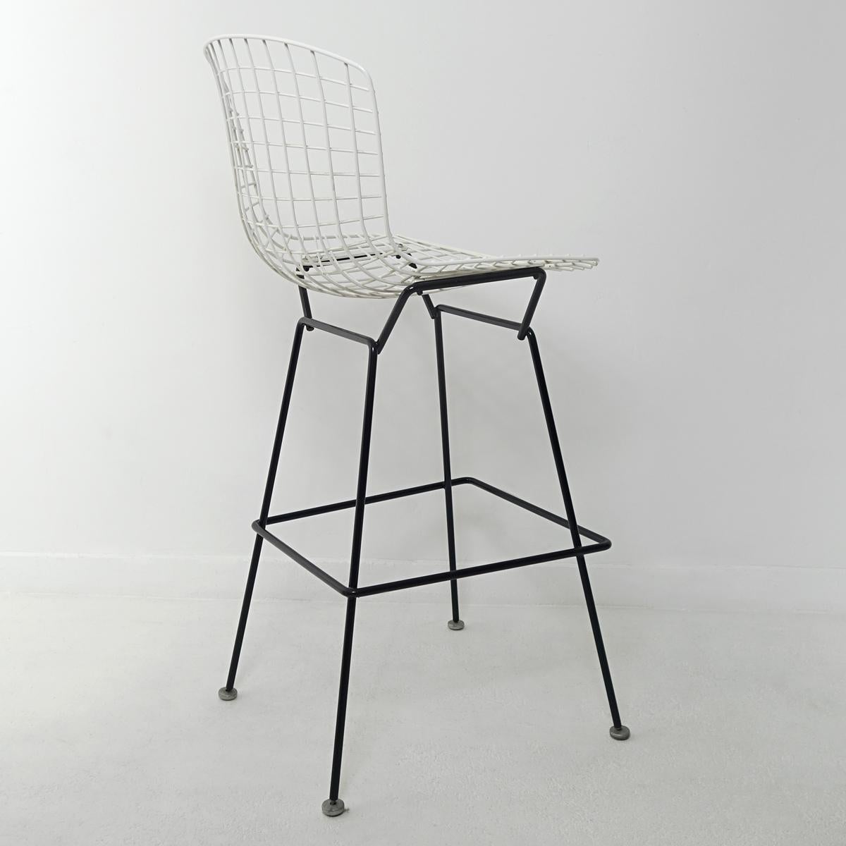 American Mid-Century Modern Set of 4 Wire Stools by Harry Bertoia for Knoll International