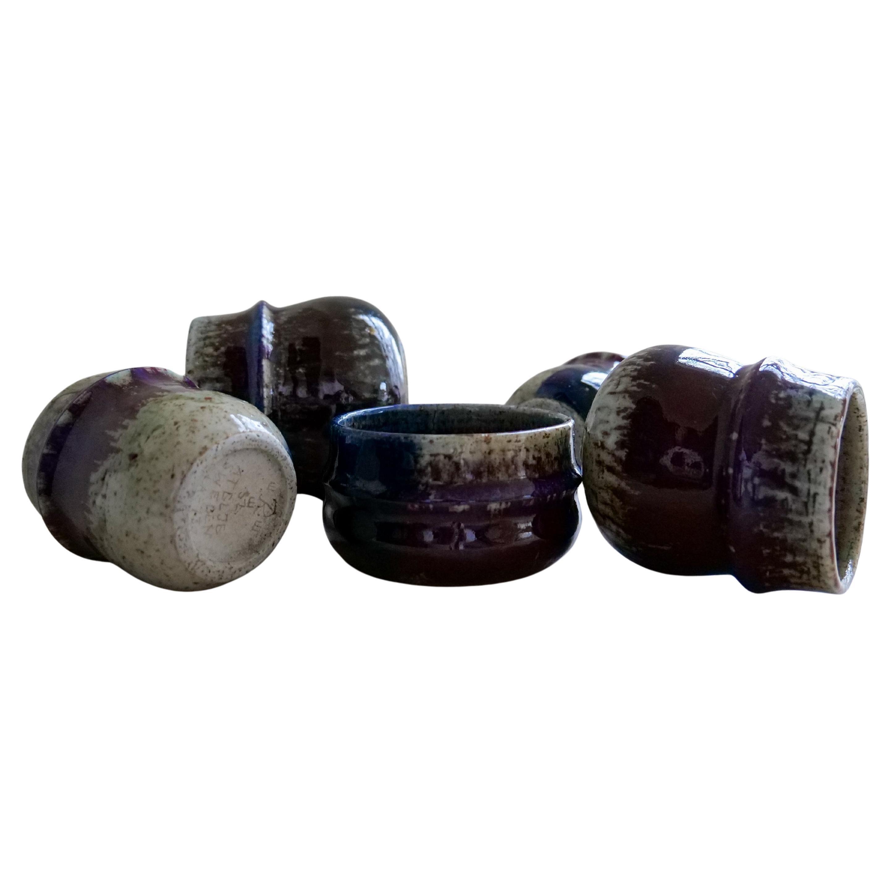 Mid-Century Modern Set of 5 Stoneware Pieces Rörstrand Sylvia Leuchovius, 1970s