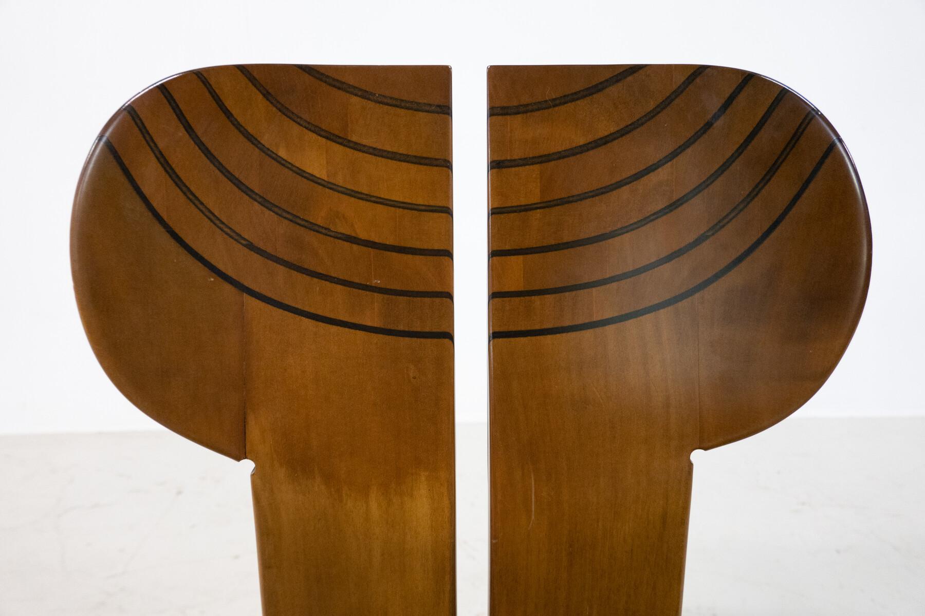 Mid-Century Modern Set of 6 Africa Chairs by Afra & Tobia Scarpa for Maxalto For Sale 5