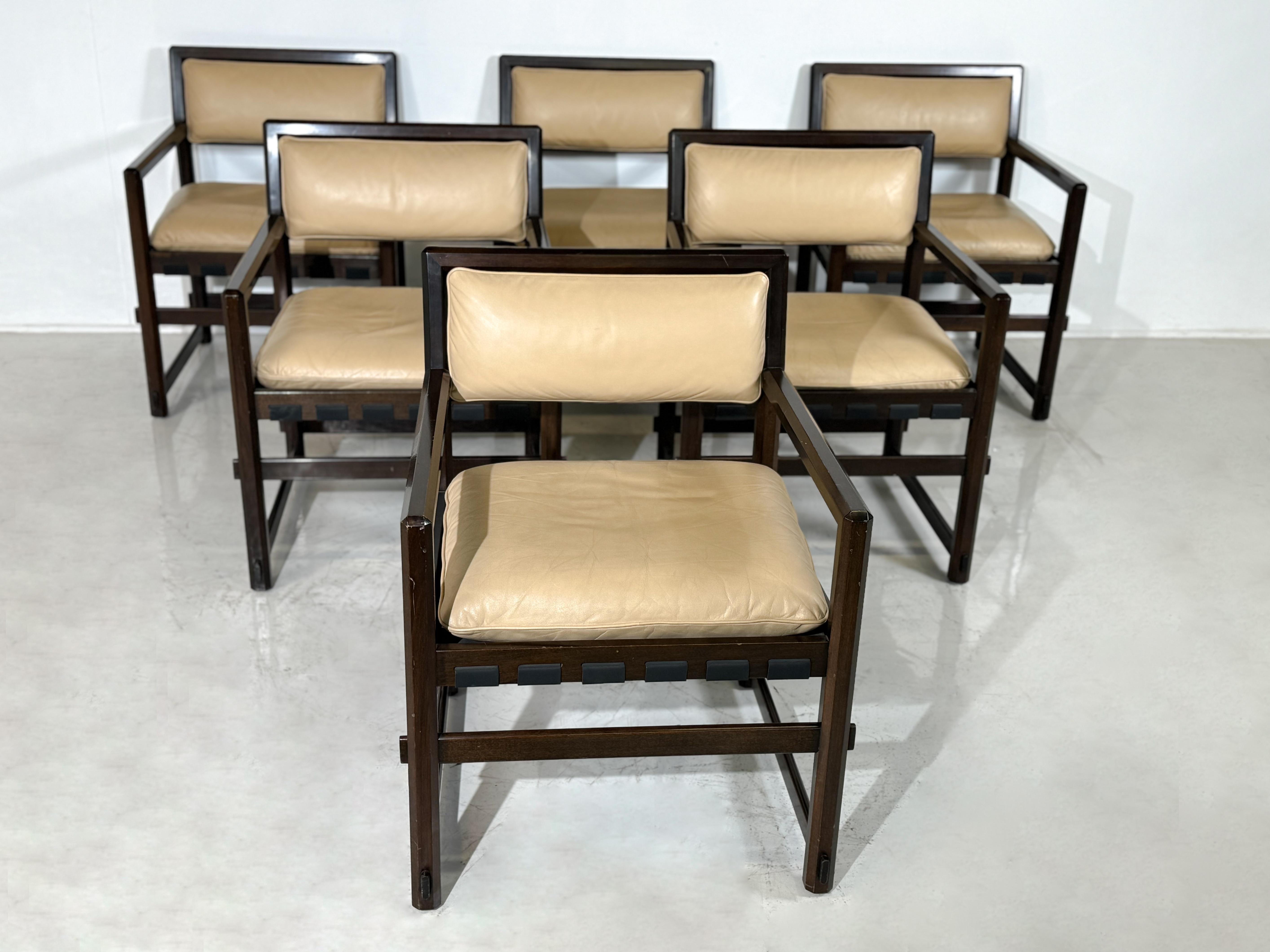 Set aus 6 Sesseln von Edward Wormley für Dunbar, Moderne der Mitte des Jahrhunderts im Zustand „Gut“ im Angebot in Brussels, BE