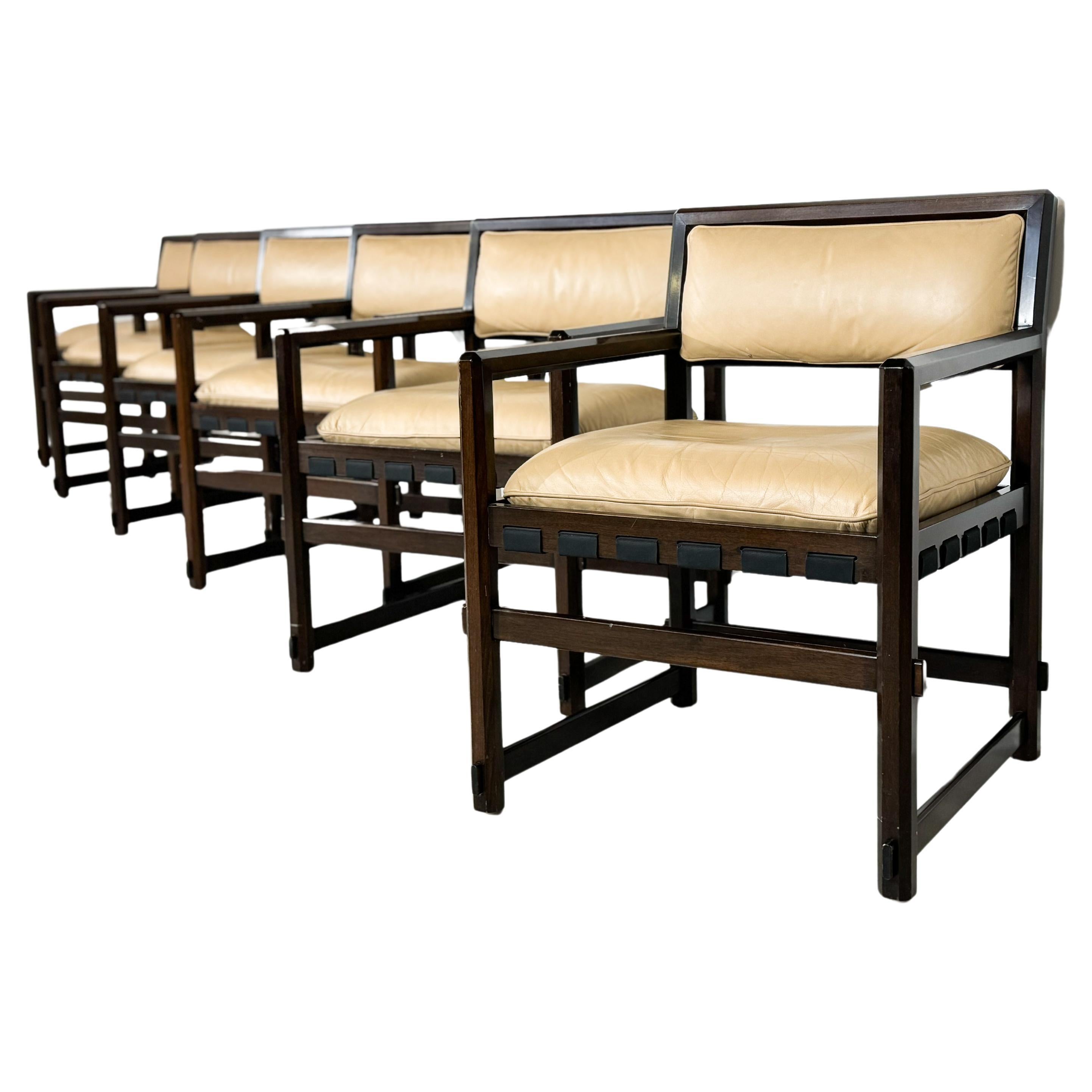 Mid-Century Modern Set of 6 Armchairs by Edward Wormley for Dunbar For Sale