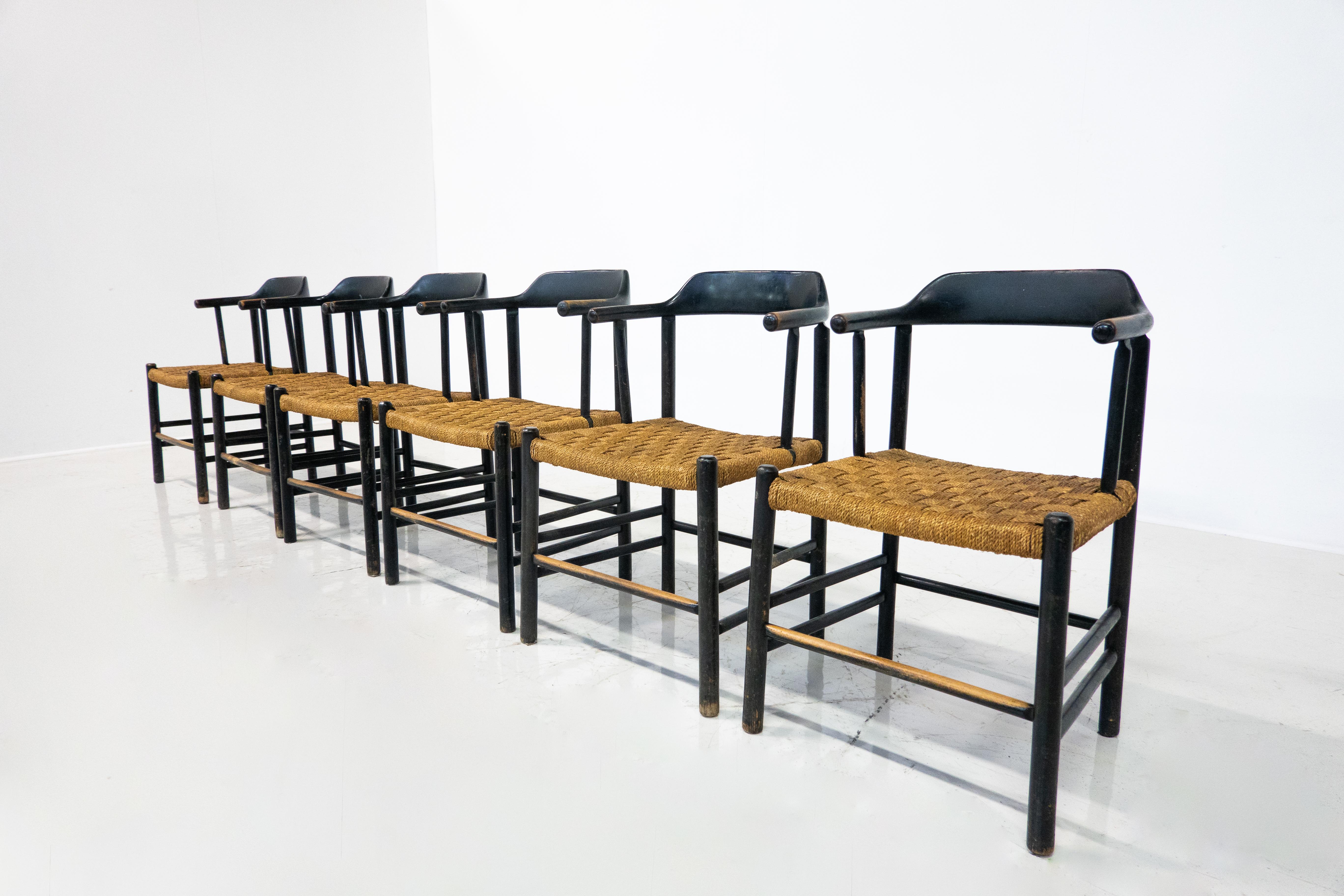 Set aus 6 Sesseln, Mid-Century Modern, Italien, 1960er Jahre im Angebot 7