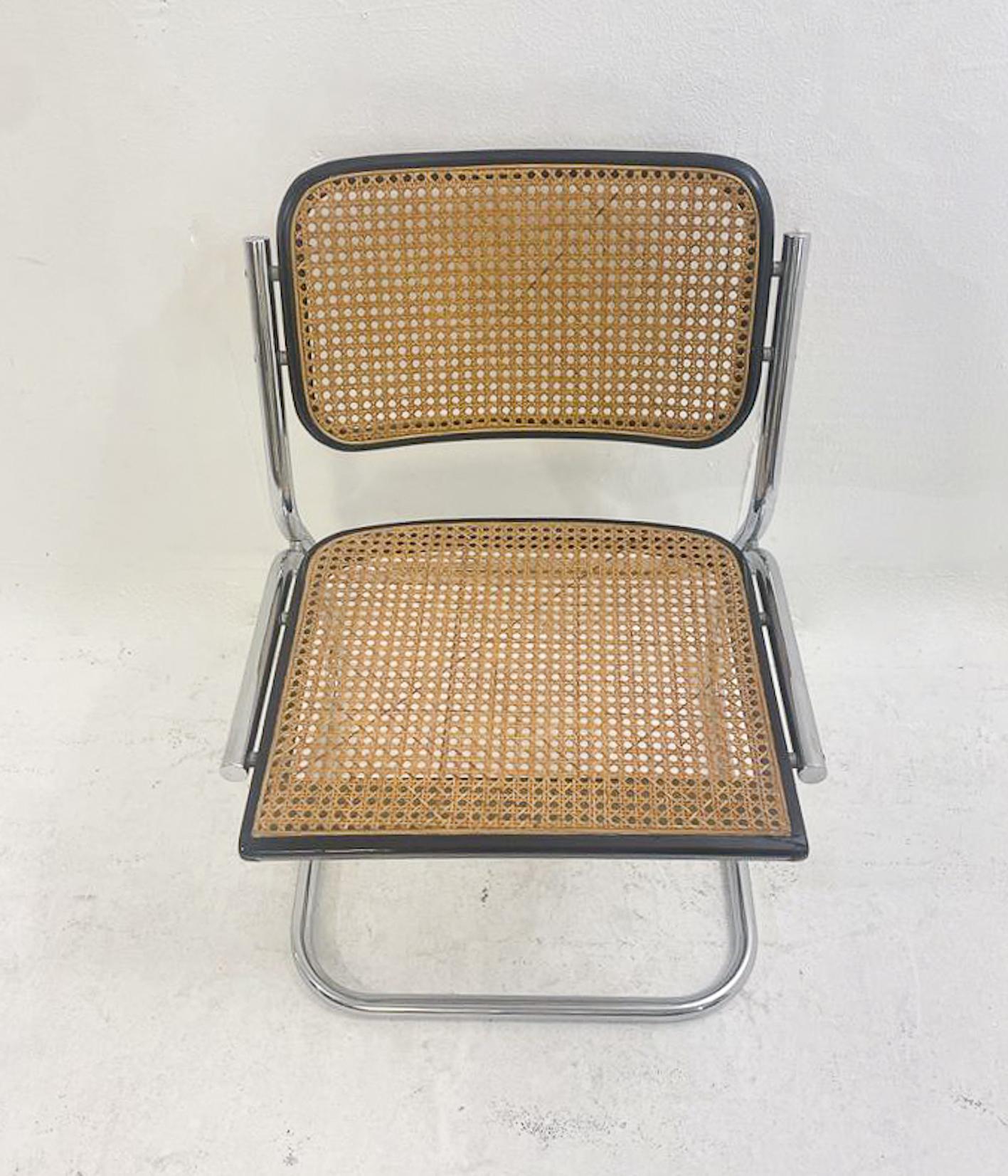 Mid-Century Modern Set of 6 Cane Chairs, 1970s In Good Condition For Sale In Brussels, BE