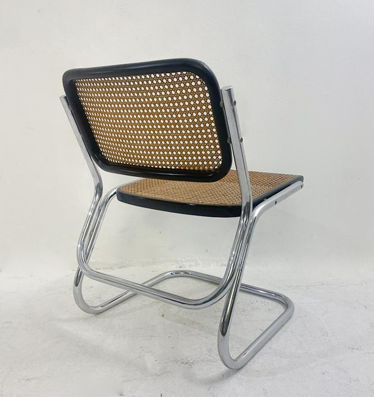 Late 20th Century Mid-Century Modern Set of 6 Cane Chairs, 1970s For Sale