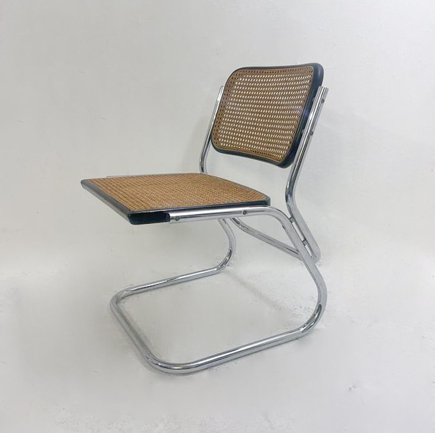 Mid-Century Modern Set of 6 Cane Chairs, 1970s For Sale 1