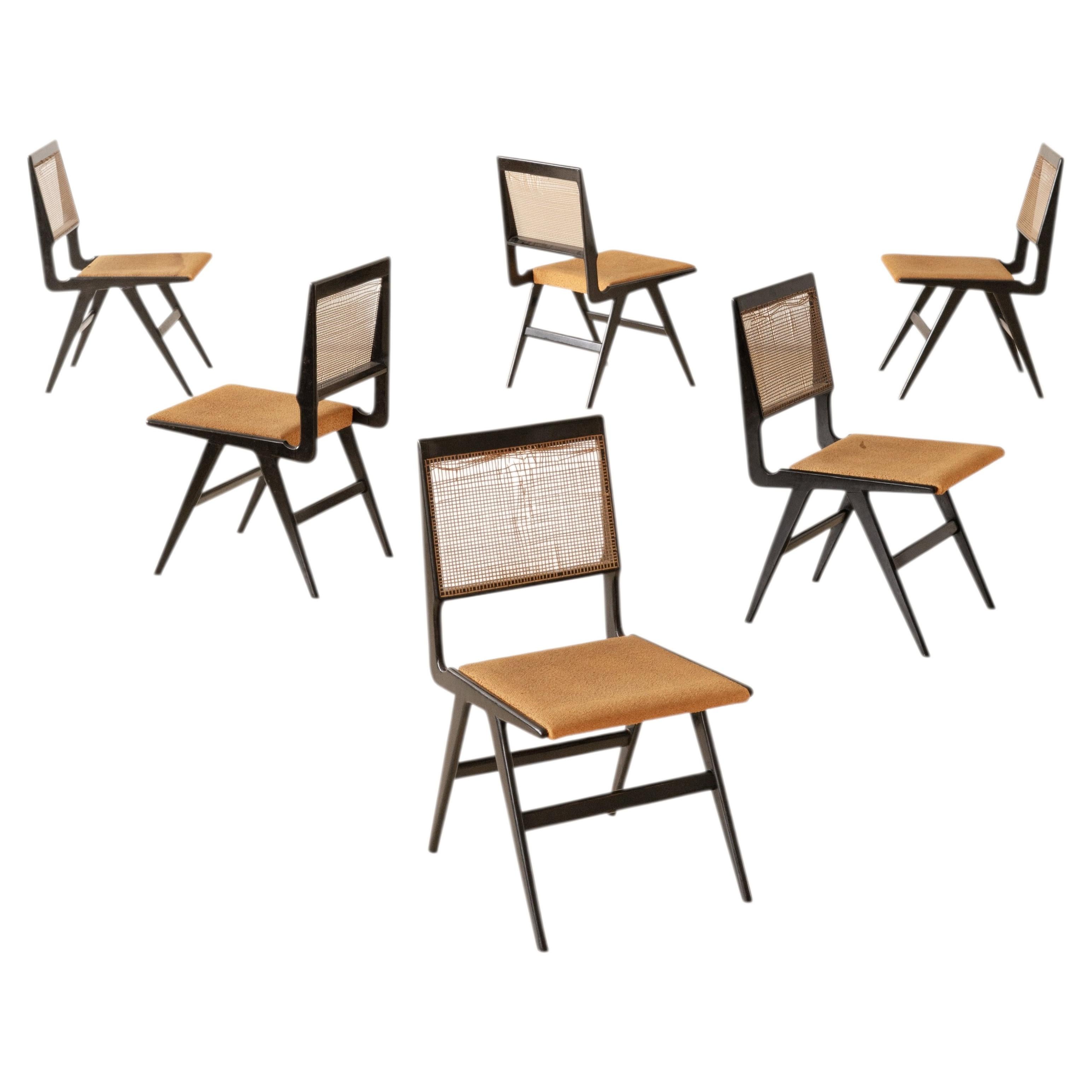 Mid-Century Modern Set of 6 chairs by Carlo Hauner & Martin Eisler, 1954