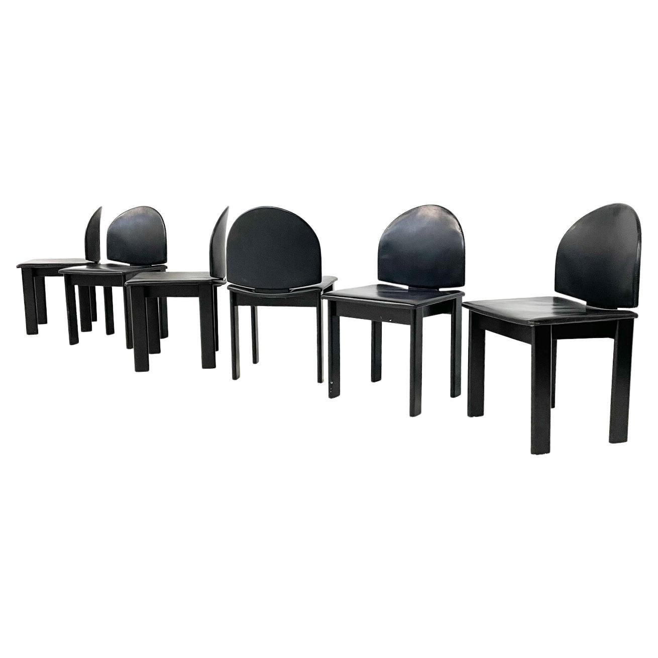 Mid-Century Modern Set of 6 Chairs for Mobil Girgi, Italy, 1970s For Sale